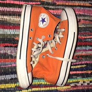 Bright Orange High-Top Converse